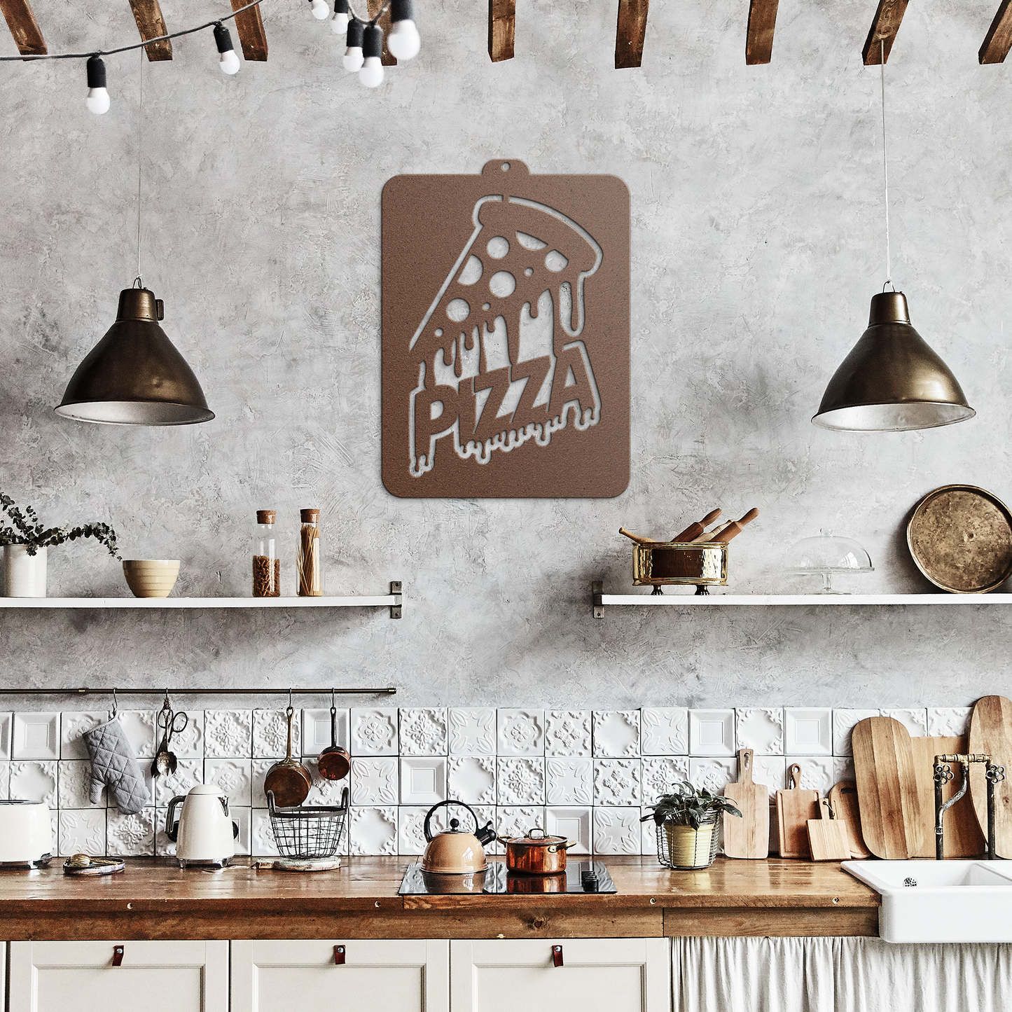 Pizza_Kitchen_Die-cut_metal_signs_Copper_Rustic_Kitchen_Mockup.png