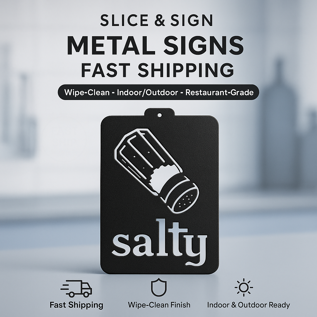 Salty Metal Sign