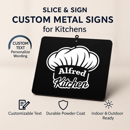 Custom Chef's Hat Metal Sign
